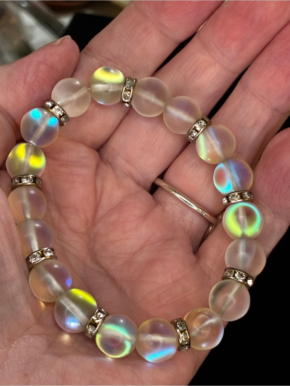 Nordstrom Frosted Bead Bracelet with Iridescent Accents